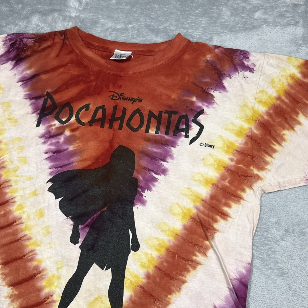 Vintage Pocahontas Shirt XL Tie-Dye 90s The Disney Store USA - Picture 2 of 13